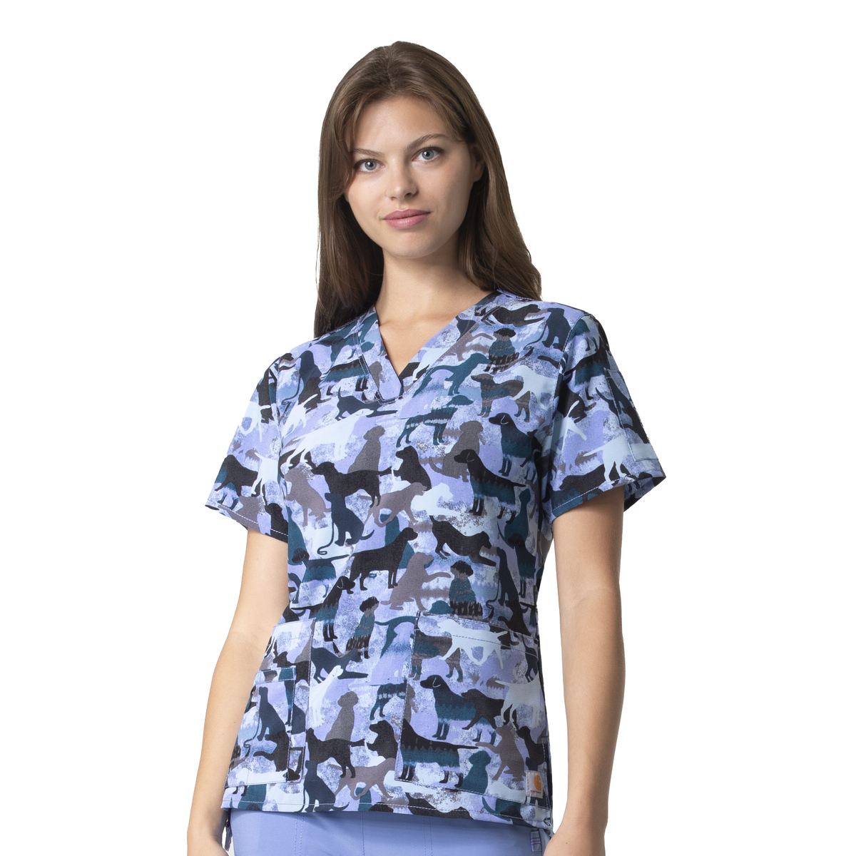 Carhartt Women's Printed Cross Flex V-Neck Media Scrub Top