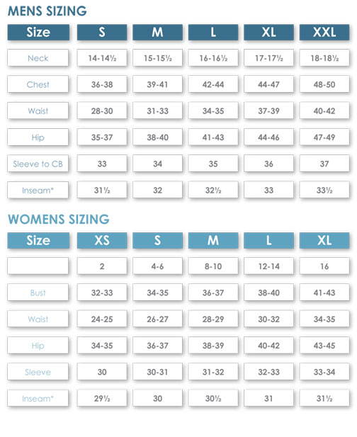 Kuhl Size Chart